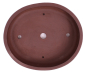 Preview: Bonsai - Schale oval 35.5. x 30 x 7 cm, unglasiert, braun  40409