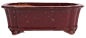 Preview: Bonsai - Schale eckig 40.5 x 32.5 x 14.5 cm, bordeaux  frostfest 40425