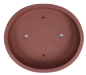 Preview: Bonsai - Schale oval 31.5 x 27 x 6.5 cm unglasiert braun  40460