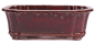 Preview: Bonsai - Schale eckig 36 x 28 x 12.5 cm  bordeaux  frostfest 40462
