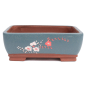 Preview: Bonsai - Schale eckig  33,5 x 25 x 12,5 cm, mit handgemalten Motiven   40626