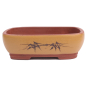 Preview: Bonsai - Schale eckig 30,5 x 24 x 9 cm, mit handgeritzten Motiven   40627