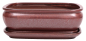 Preview: Bonsai - Schale eckig 32 x 25.5 x 10.5 cm, kupferfarben, mit Untersetzer 41110