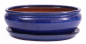 Preview: Bonsai - Schale oval 31 x 24 x 10.5 cm, blau, mit Untersetzer 41114