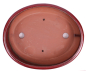 Preview: Bonsai - Schale oval 31 x 25 x 9 cm, bordeaux, mit Untersetzer 41115