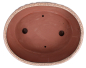 Preview: Bonsai - Schale oval 30.5 x 24.5 x 10.5 cm , beige / braun , mit Untersetzer 41120