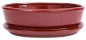 Preview: Bonsai - Schale oval 31 x 24.5 x 9 cm braunrot mit Untersetzer 41128