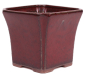 Preview: Bonsai Kaskadenschale quadratisch 15.5 x 15.5 x 14 cm bordeaux 50065