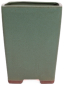 Preview: Bonsai Kaskadenschale ca. 18 x 18 x 23 cm matt grün glasiert 50229