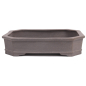 Preview: Tokoname Bonsaischale von Koyo 33 x 26,5 x 7,7 cm grau unglasiert eckig 58074