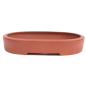 Preview: Tokoname Bonsaischale von Koyo 29 x 22,5 x 5,5 cm, oval rotbraun unglasiert  58075