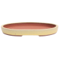 Preview: Tokoname Bonsaischale von Youzan - 27,5 x 22,5 x 3,3 cm - oval - matt gelb - 58101