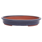 Preview: Tokoname Bonsaischale von Youzan - 37 x 29,5 x 6 cm - oval - blau - 58104