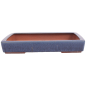Preview: Tokoname Bonsaischale von Youzan - 36,5 x 26 x 5,7 cm - eckig - blau - 58107