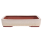Preview: Tokoname Bonsaischale von Youzan - 30,5 x 22,5 x 6 cm - eckig - creme - 58114
