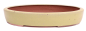 Preview: Tokoname Bonsaischale von Youzan - 32 x 25.5 x 5.8 cm - oval - gelb - 58145