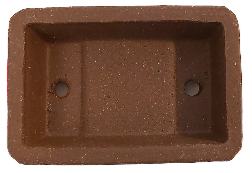 Preview: Bonsai - Schale /Mameschale 8,2 x 5,5 x 2,5 cm eckig braun 15000