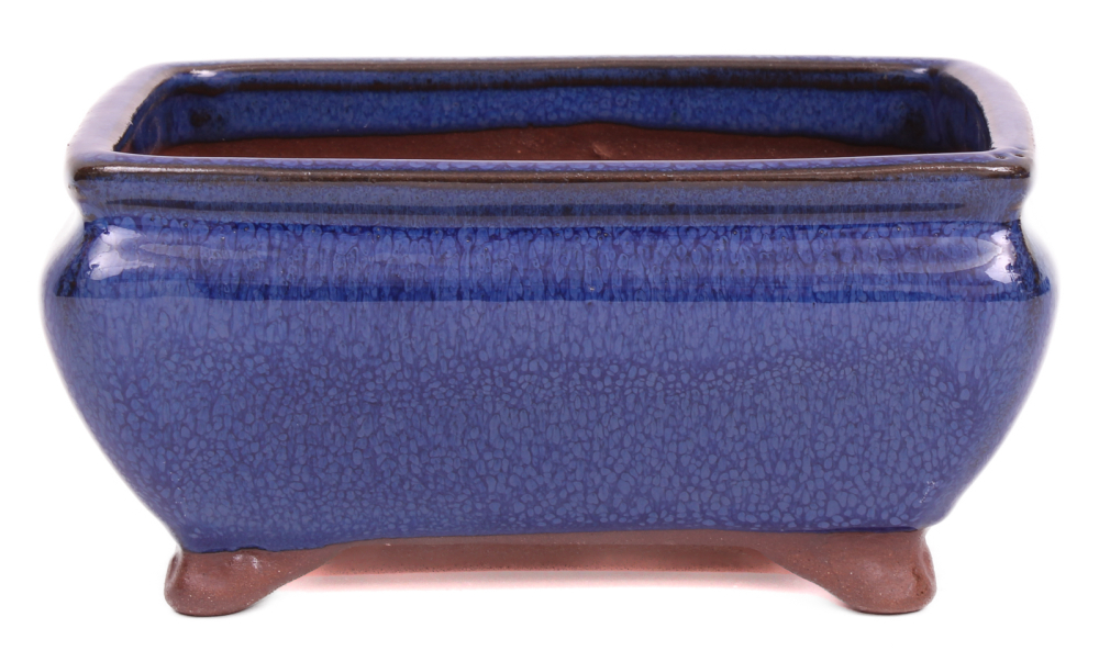 Bonsai - Schale eckig 14 x 11 x 7.3 cm blau  15017
