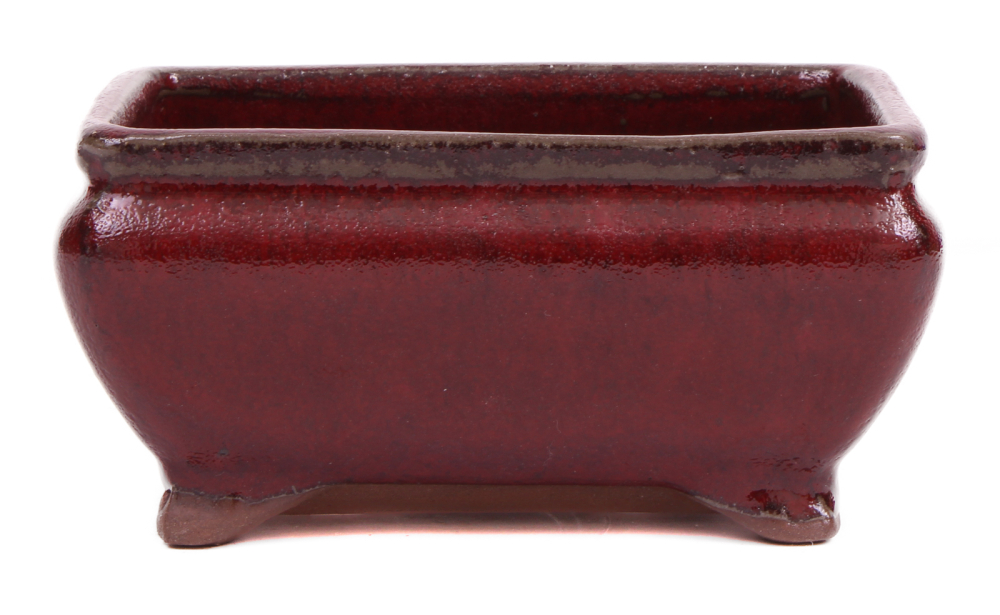 Bonsai - Schale eckig 14 x 11 x 7.3 cm bordeaux 15051