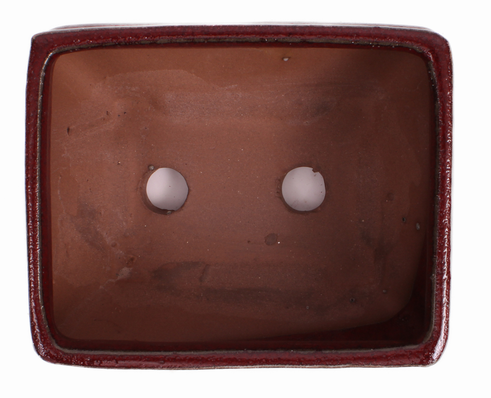 Preview: Bonsai - Schale eckig 14 x 11 x 7.3 cm bordeaux 15051