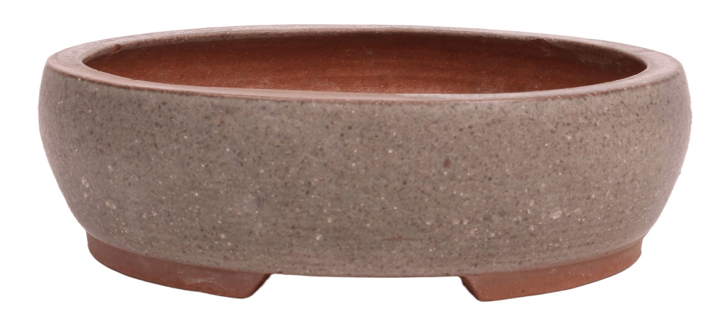 Bonsaischale Jürgen Hilken rund grau 15,2 × 4,8 cm – handgemacht -  gebraucht 15054