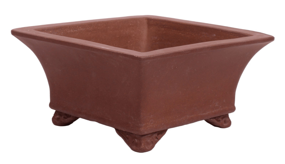 Bonsai-Schale quadratisch braun unglasiert 13 × 13 × 6,7 cm – gebraucht