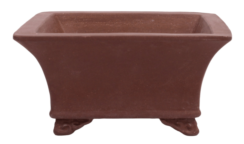 Preview: Bonsai-Schale quadratisch braun unglasiert 13 × 13 × 6,7 cm – gebraucht