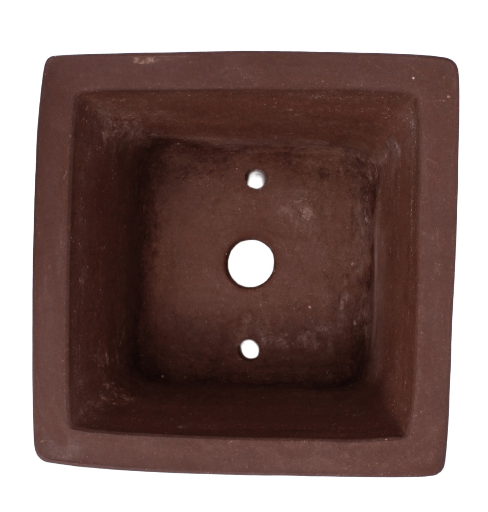 Preview: Bonsai-Schale quadratisch braun unglasiert 13 × 13 × 6,7 cm – gebraucht