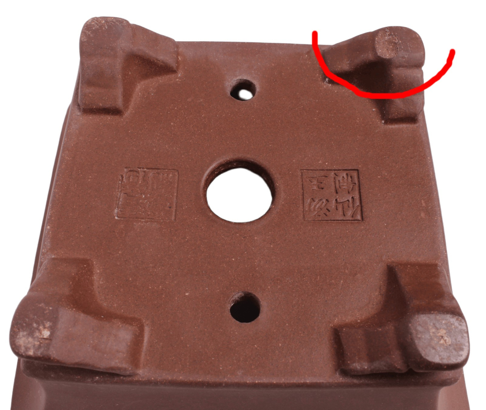 Bonsai-Schale quadratisch braun unglasiert 13 × 13 × 6,7 cm – gebraucht
