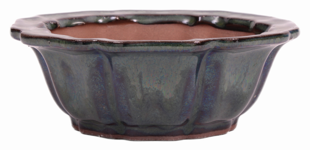 Bonsai - Schale rund 13.5 Ø x 5 cm moosgrün  15217