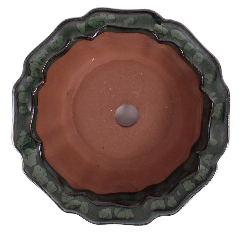 Preview: Bonsai - Schale rund 13.5 Ø x 5 cm moosgrün  15217