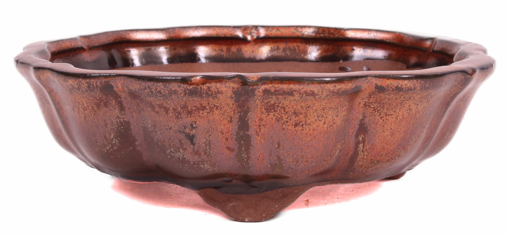 Bonsai - Schale rund 14 Ø x 4 cm kupferfarben  15218