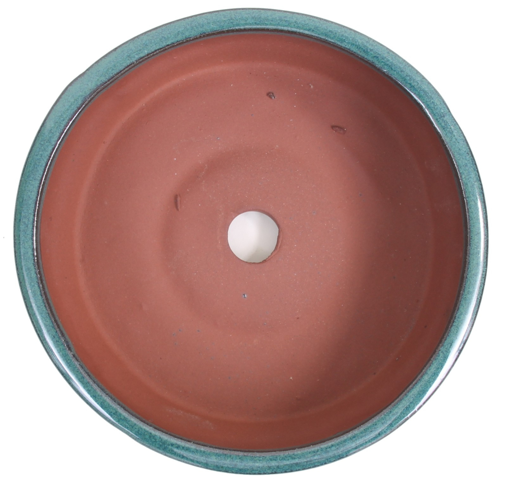 Preview: Bonsai - Schale rund 15 Ø x 5  cm, grün, Trommelschale  15820