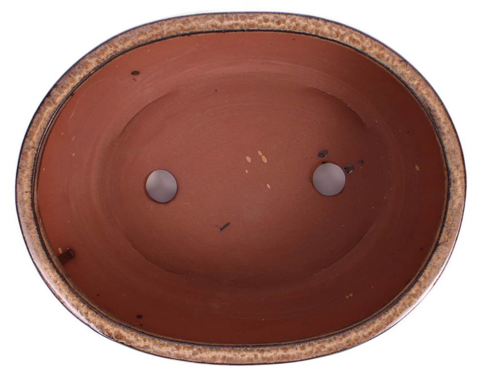 Preview: Bonsai - Schale oval 21 x 16.5 x 8 cm , beige / braun  22038