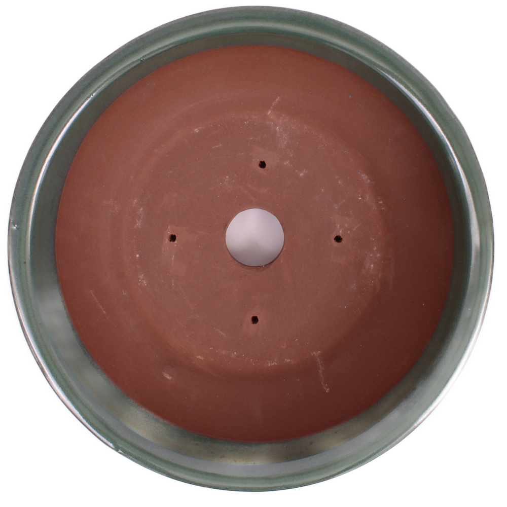 Preview: Bonsai - Schale rund 22 Ø x 8 cm grün frostfest aus Japan 22054