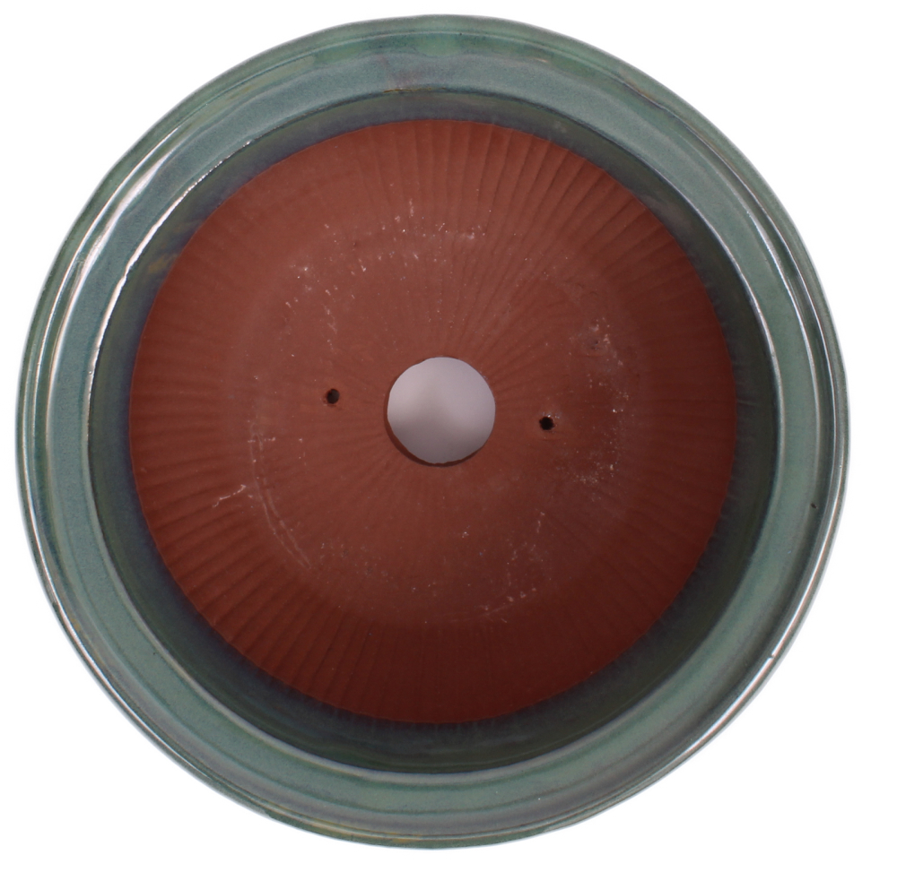 Preview: Bonsai - Schale rund 19.5 Ø x 9 cm grün frostfest aus Japan 22056