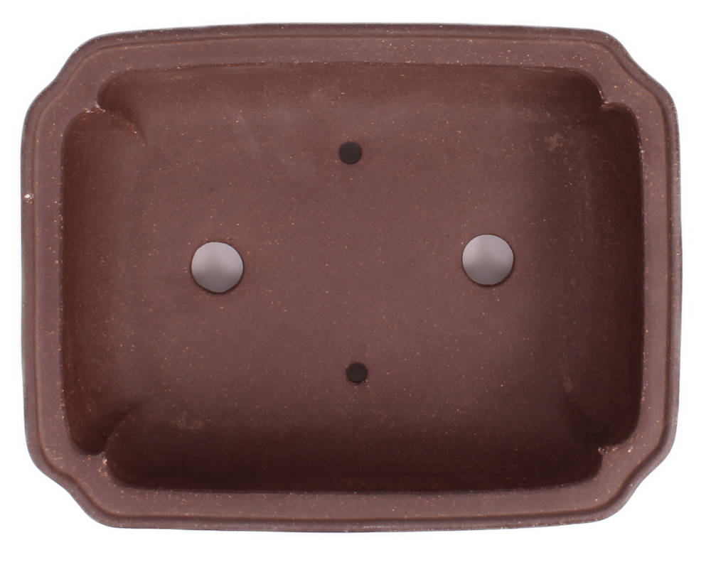 Preview: Bonsai - Schale eckig 21.5 x 16.5 x 6.5 unglasiert braun frostfest Yixing 22095