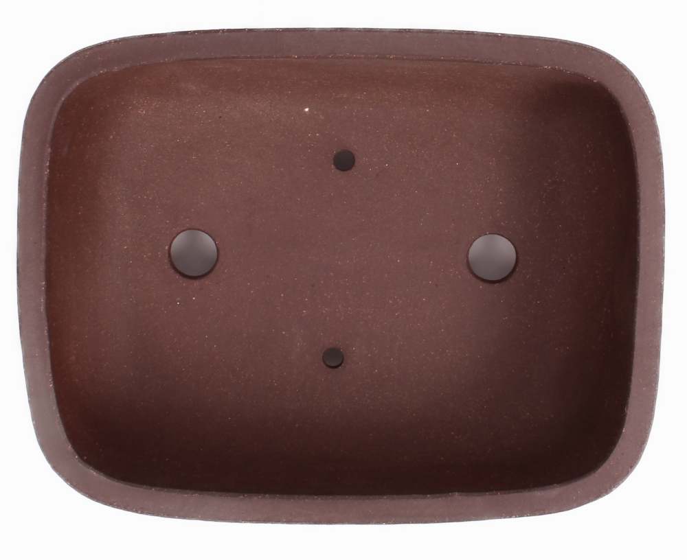 Preview: Bonsai - Schale eckig 22 x 17 x 7.5 unglasiert braun frostfest Yixing 22096