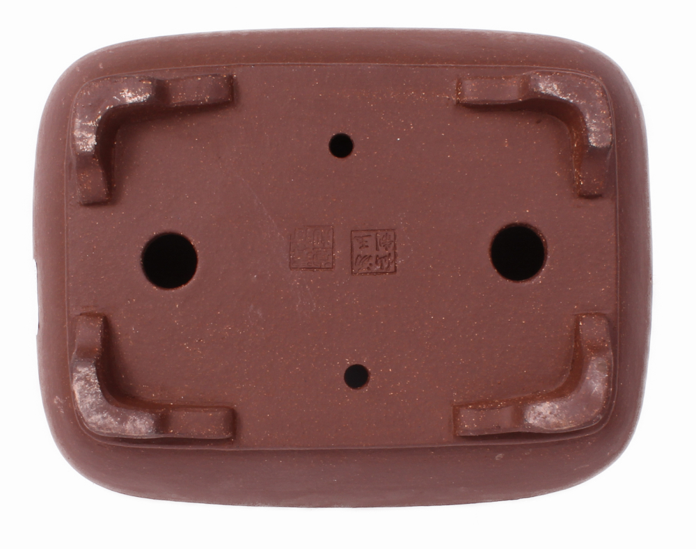 Preview: Bonsai - Schale eckig 22 x 17 x 7.5 unglasiert braun frostfest Yixing 22096