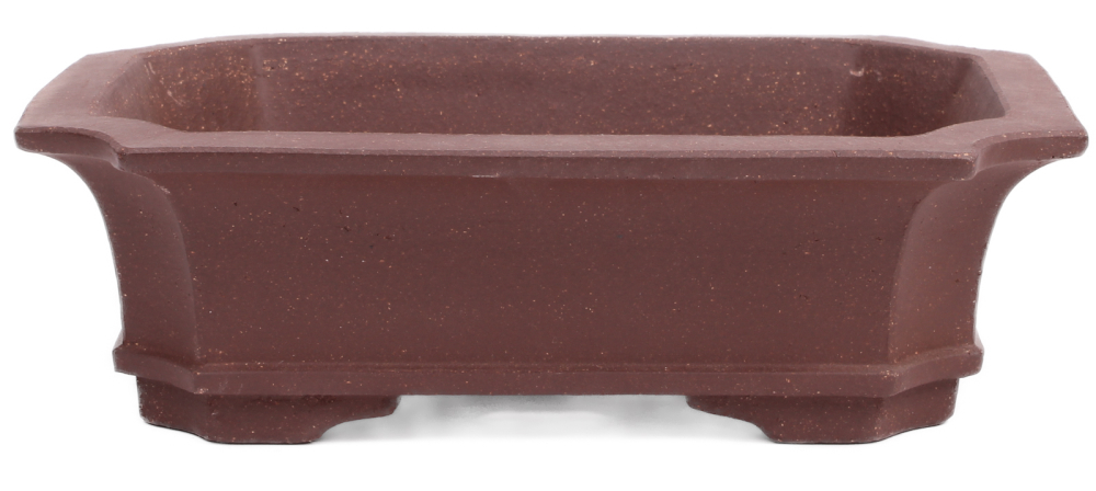 Bonsai - Schale eckig 22 x 16.5 x 6.5 unglasiert braun frostfest Yixing 22097
