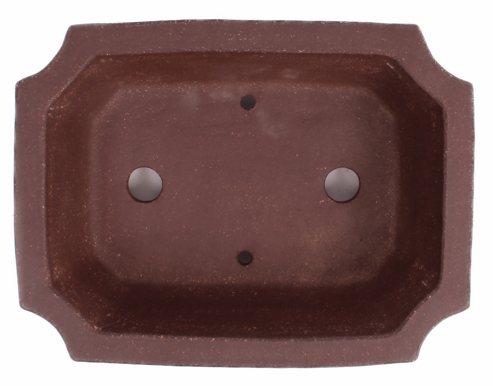 Preview: Bonsai - Schale eckig 22 x 16.5 x 6.5 unglasiert braun frostfest Yixing 22097