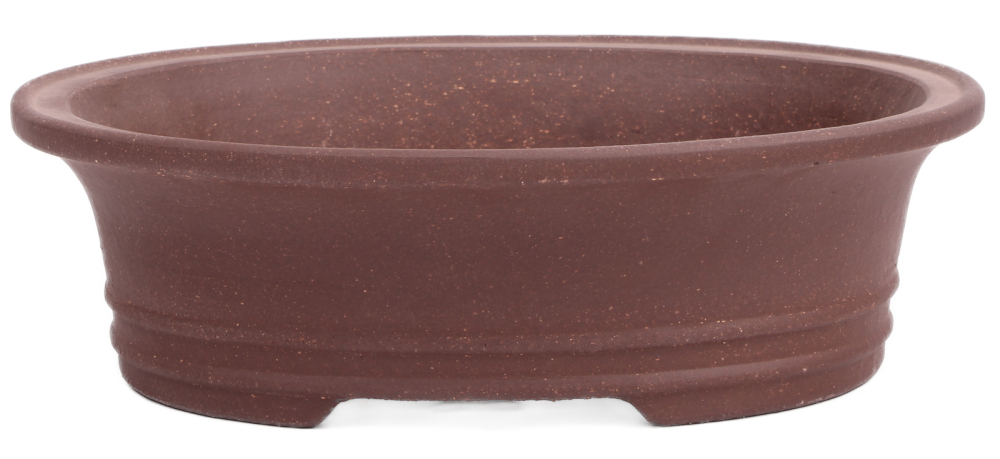 Bonsai - Schale oval 21.5 x 17.5 x 6.5 unglasiert braun frostfest Yixing 22100