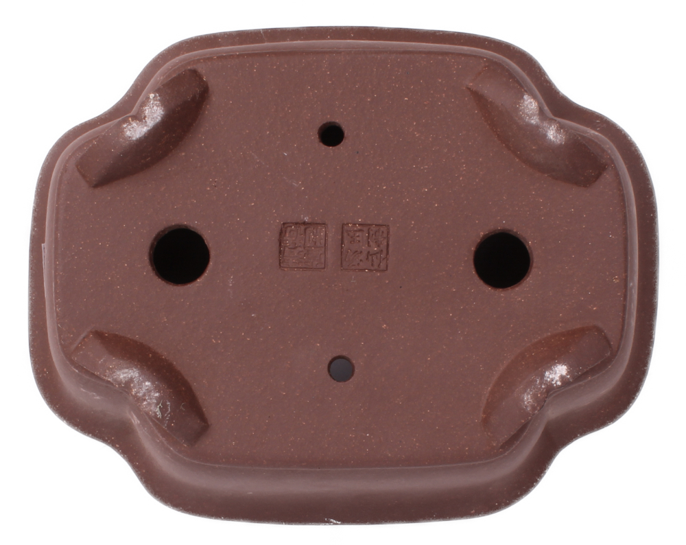 Preview: Bonsai - Schale oval 21.5 x 17 x 7.7 unglasiert braun frostfest Yixing 22101