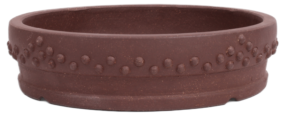 Bonsai - Schale rund 21.5 Ø x 5.5 cm unglasiert braun frostfest Yixing 22102