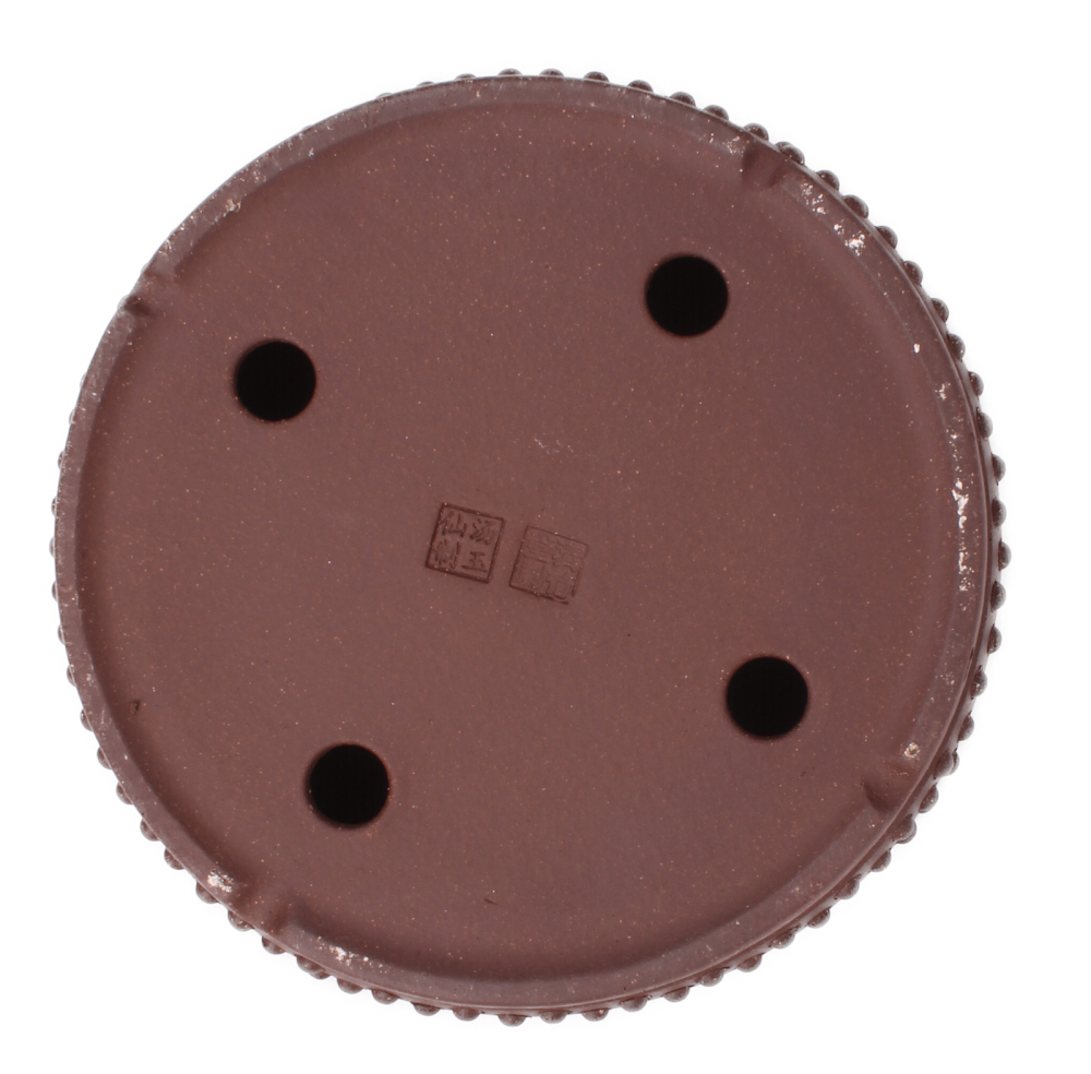 Preview: Bonsai - Schale rund 21.5 Ø x 5.5 cm unglasiert braun frostfest Yixing 22102