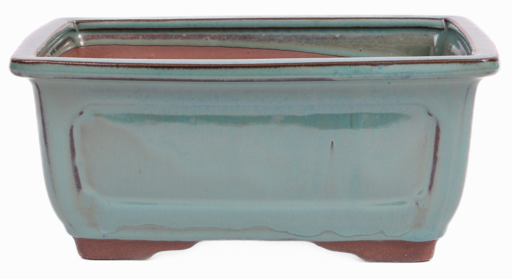 Bonsai - Schale eckig 22 x 17.5 x 10 cm grün 22103