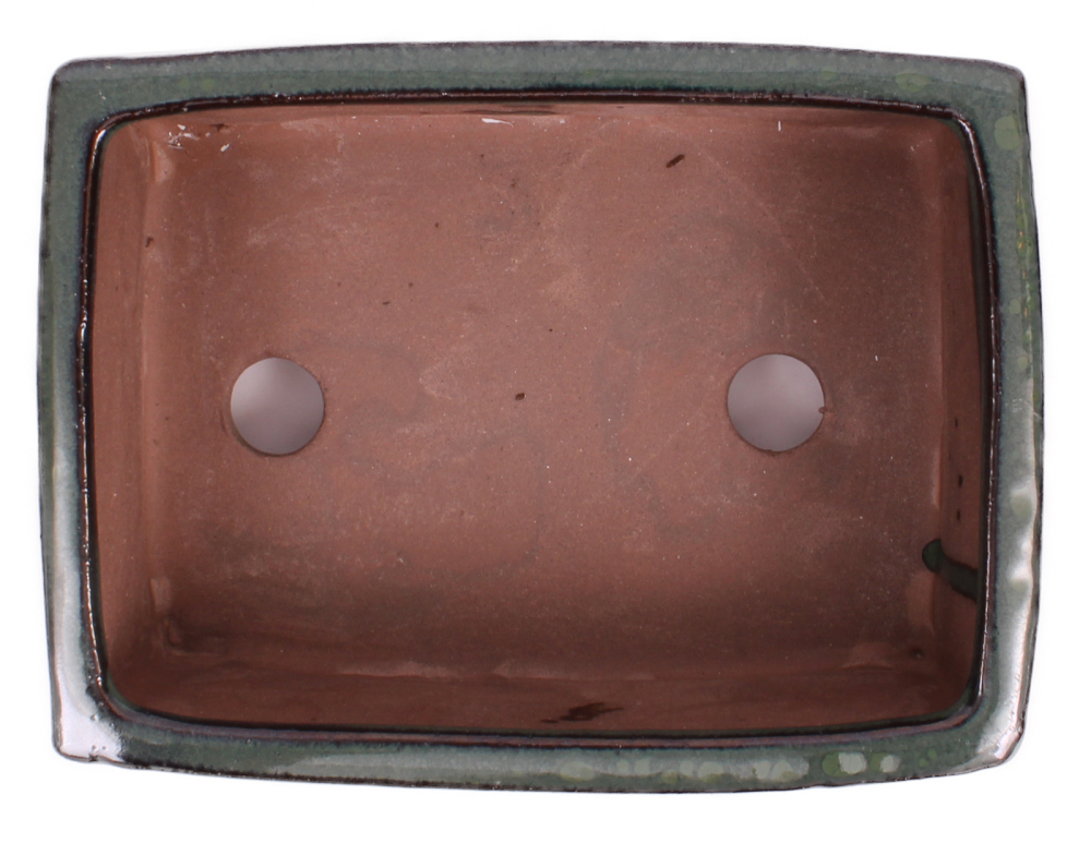 Preview: Bonsai - Schale eckig 16 x 12 x 6.5 cm moosgrün  22105