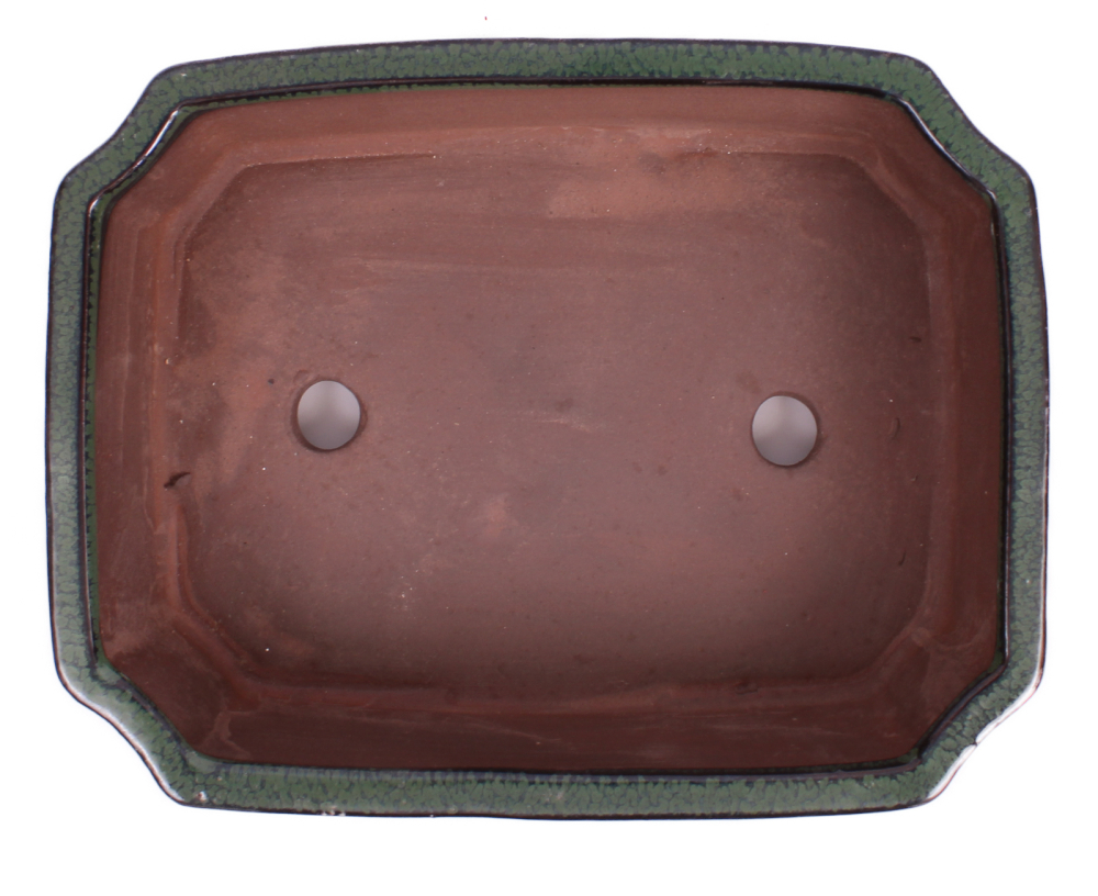 Preview: Bonsai - Schale eckig 21.5 x 16 x 6 cm grün   22128