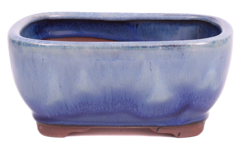 Preview: Bonsai - Schale eckig 16.5 x 13 x 7.5 cm , hellblau / blau 22133
