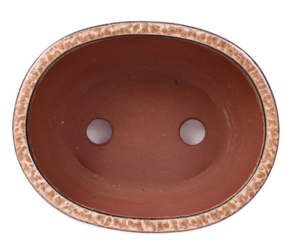 Preview: Bonsai - Schale oval 15.5 x 12.5 x 7.3 cm , braun / beige 22134
